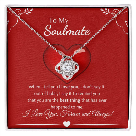 To My Soulmate - Love Knot - Two Doves