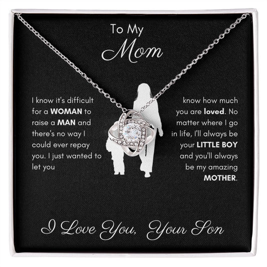To My Mom - Love Knot Necklace - Amazing Mother