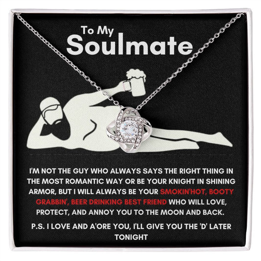 To My Soulmate - Love Knot Necklace - Booty Grabbin' - Black Card