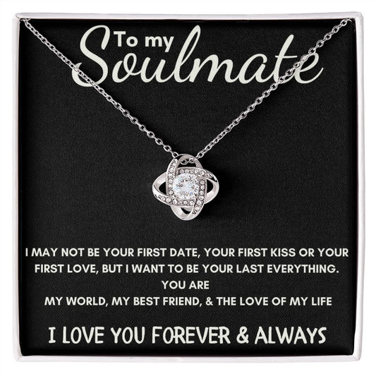 To My Soulmate - Love Knot - Love of My Life Necklace - Black Card