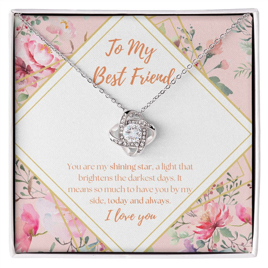 To My Best Friend - Love Knot Necklace - Shining Star