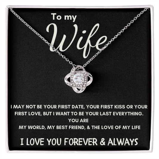 To My Wife - Love Knot - Love of My Life Necklace- Black Card