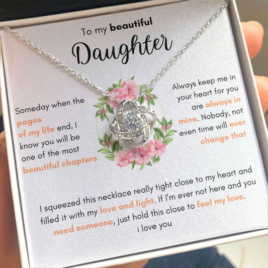 To My Beautiful Daughter - Love Knot Necklace