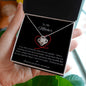 To My Mother - Perfect Pair Necklace - Red Heart/Black Card