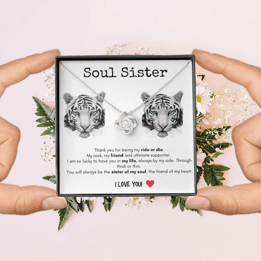 Soul Sister - Love Knot Necklace - White Tigers