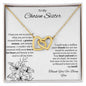 To My Chosen Sister - Interlocking Hearts Necklace - White