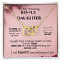 To My Amazing Bonus Daughter -  From Dad - Interlocking Hearts Necklace - PopGifts