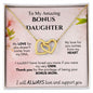 To My Amazing Bonus Daughter - From Mom -  Interlocking Hearts Necklace - PopGifts