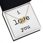 i love you - Interlocking Hearts Necklace - White