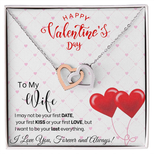 To My Wife - Interlocking Hearts Necklace - Red Balloons