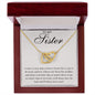 To My Sister - Interlocking Hearts Necklace - Love Without End