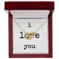 i love you - Interlocking Hearts Necklace - White