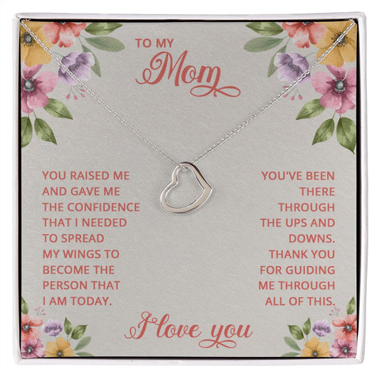 To My Mom - Delicate Heart Necklace