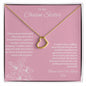To My Chosen Sister - Delicate Heart Necklace - Pink