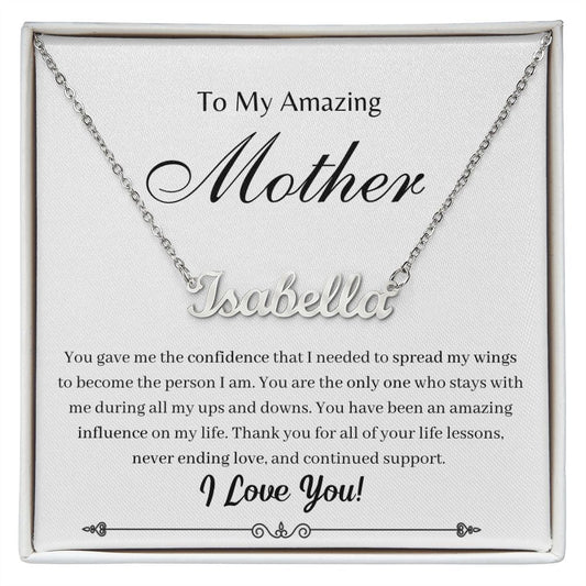 To My Amazing Mother - Custom Name Necklace