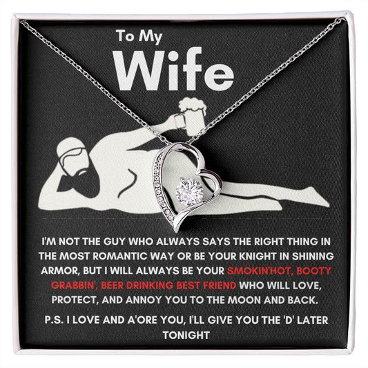 To My Wife - Forever Love Necklace - Booty Grabbin' - Black Card
