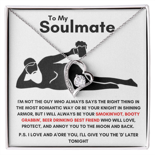 To My Soulmate - Forever Love Necklace - Booty Grabbin' - White Card