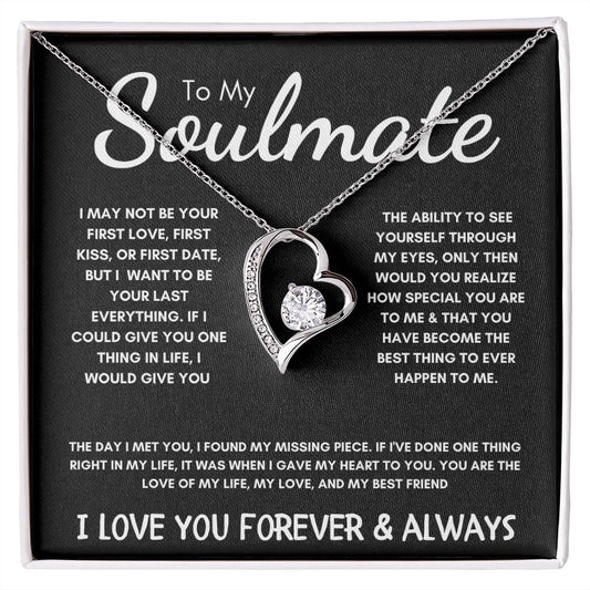 To My Soulmate - Forever Love Necklace - The Day I Met You - Black Card