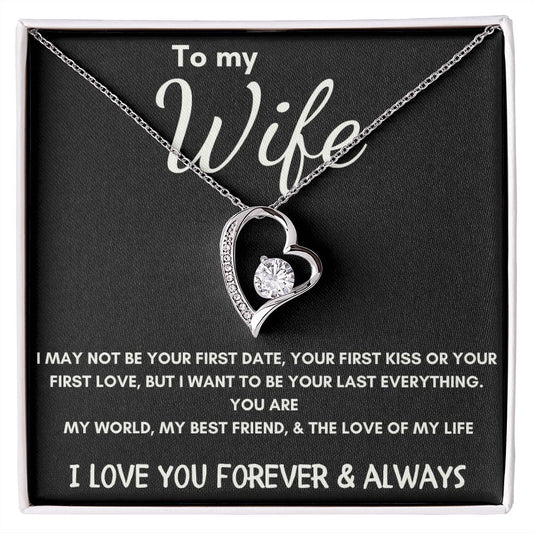 To My Wife - Forever Love - Love of My Life Necklace - Black Card