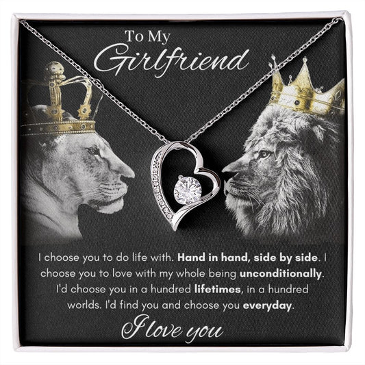 To My Girlfriend - Forever Love Necklace - Hand in Hand