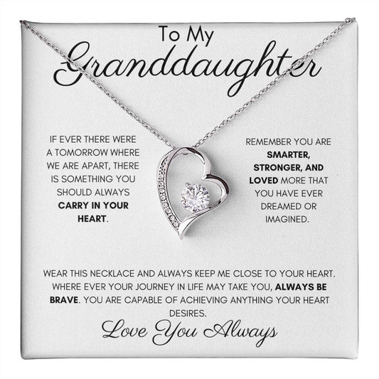 To My Granddaughter - Forever Love Necklace - Smarter & Stronger