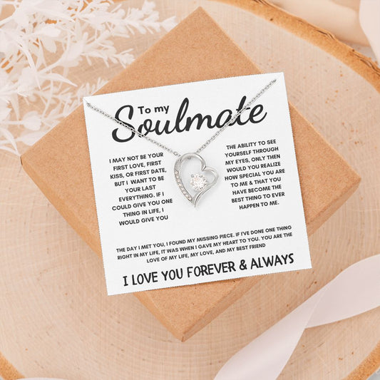 To My Soulmate - Forever Love Necklace - The Day I Met You - White Card