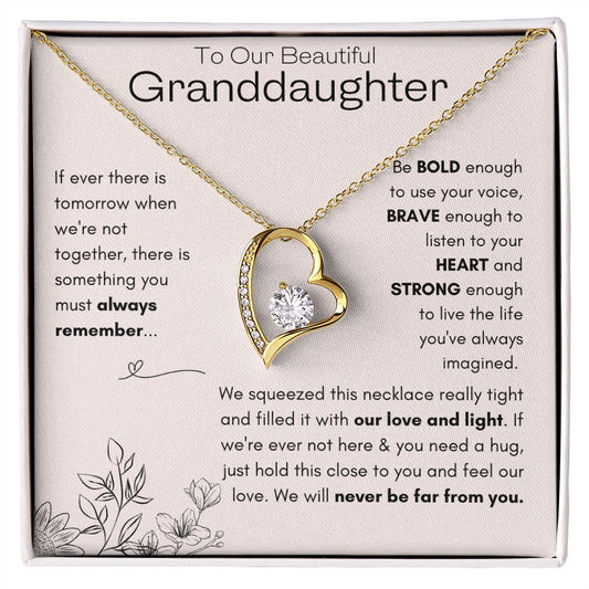 To Our Granddaughter - Forever Love Necklace - Love and Light