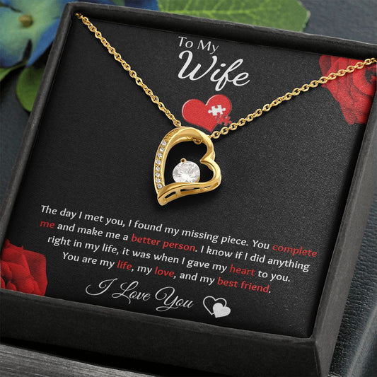 To My Wife - Forever Love Necklace - Puzzle Piece