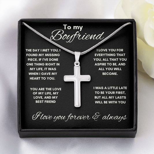 To My Boyfriend - Stainless Steel Cross Necklace - The Day I Met You