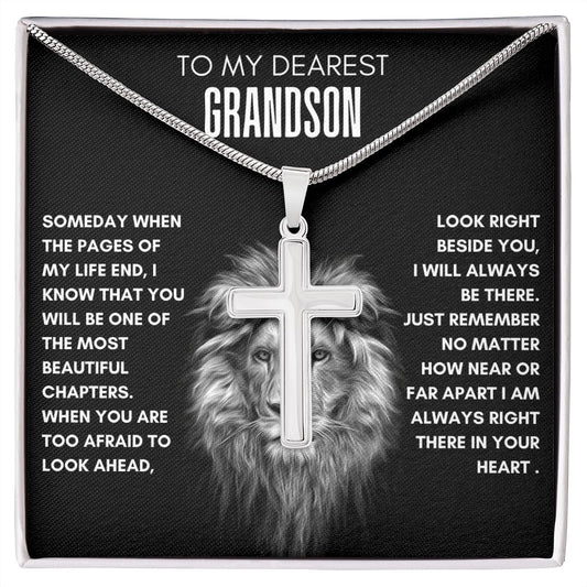 To My Grandson - Faith Cross Necklace - Always Be There