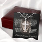 To My Boyfriend - Stainless Steel Cross Necklace - Lion