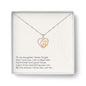 To My Daughter - Mother and Child Pave Heart Pendant Necklace