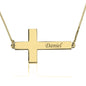 Elevate Your Faith - Sideways Personalized Cross Necklace