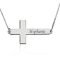 Elevate Your Faith - Sideways Personalized Cross Necklace