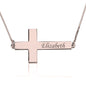Elevate Your Faith - Sideways Personalized Cross Necklace