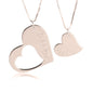 Personalized Mother Daughter/Couple Heart Necklace Set